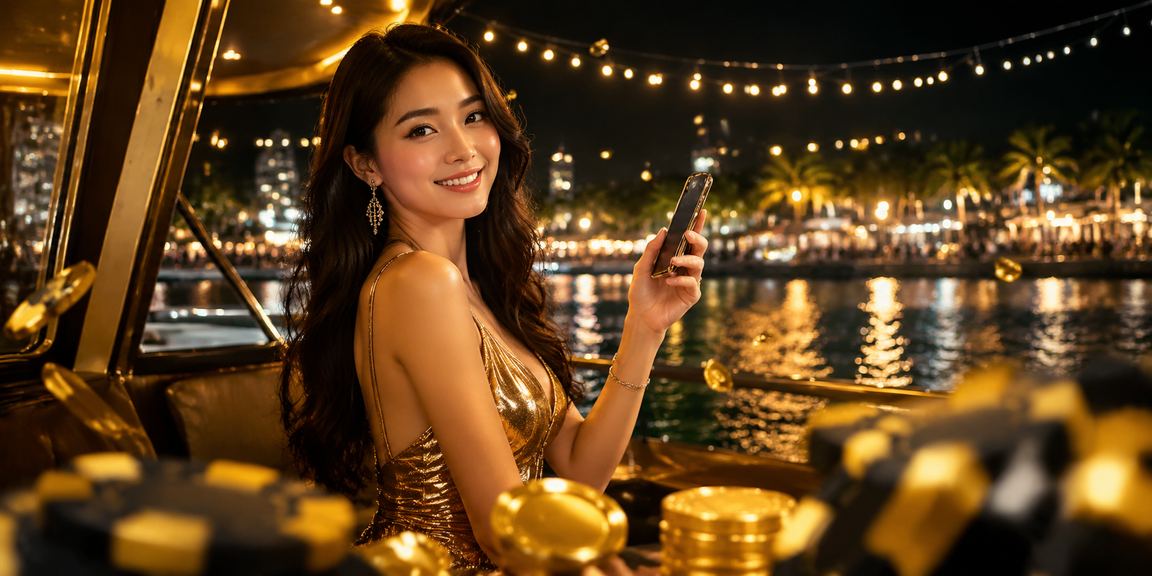 Người chơi slots trên bãi biển Phú Quốc với thiết bị di động